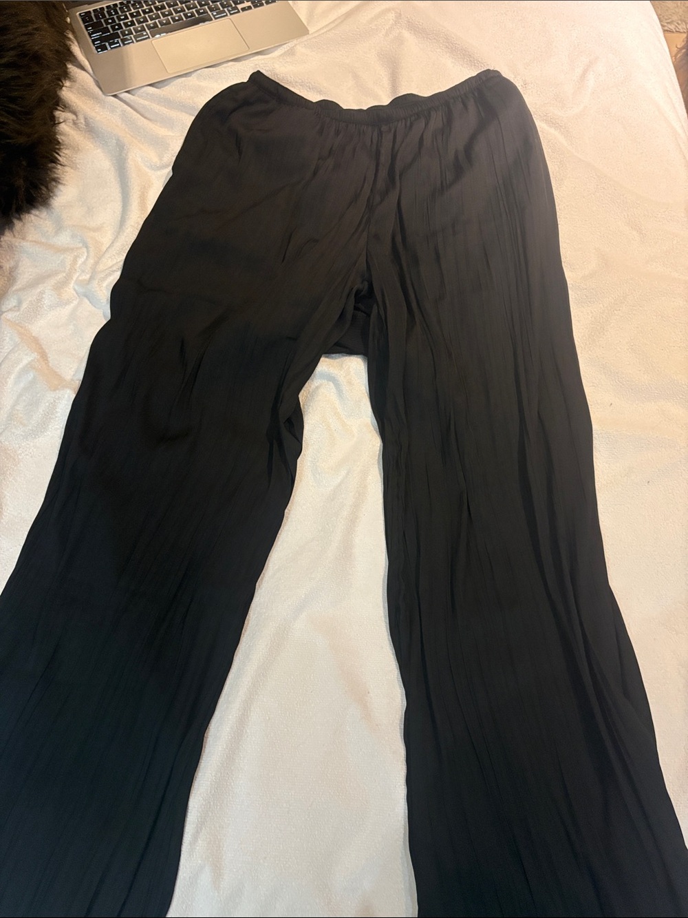 Joe Fresh Black Wide-Leg Pleated Pull-On Pants